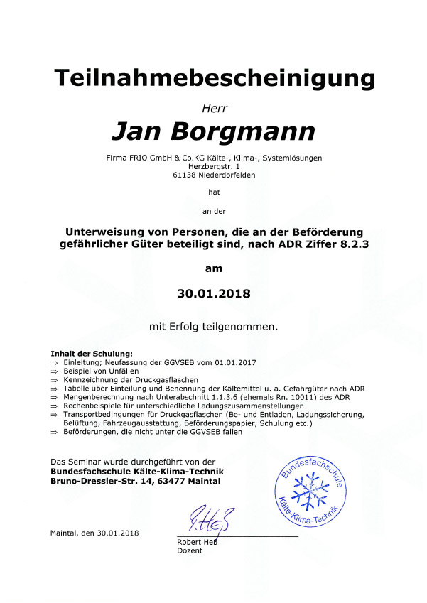 Unterweisung zur Befoerderung gefaehrlicher Gueter Jan Borgmann 1