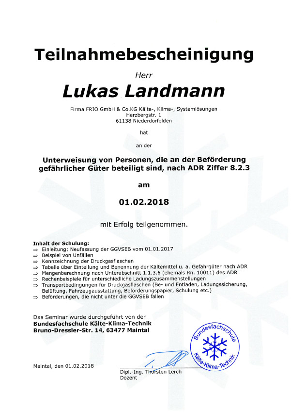 Unterweisung zur Befoerderung gefaehrlicher Gueter Lukas Landmann 1